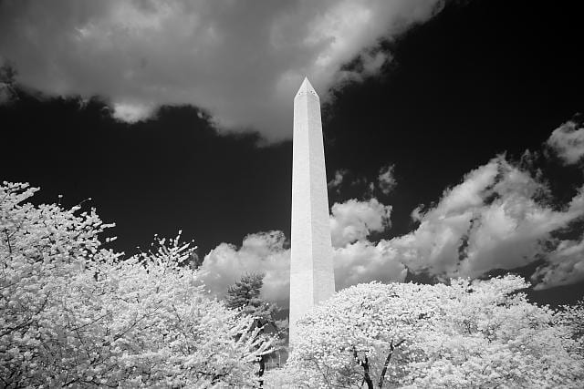 Infrared view of the Washington Monument, Washington, D.C.